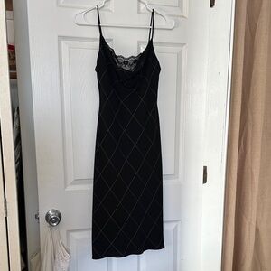 SL Fashions Black Spaghetti Strap Dress